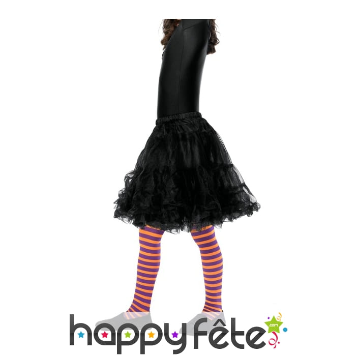 Collants rayés pour enfant, orange et violet