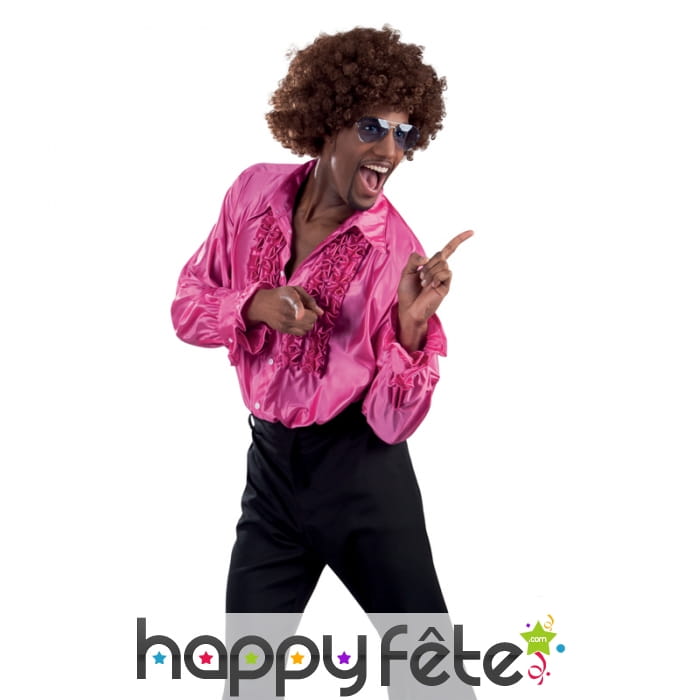 Chemise ruche rose pour homme