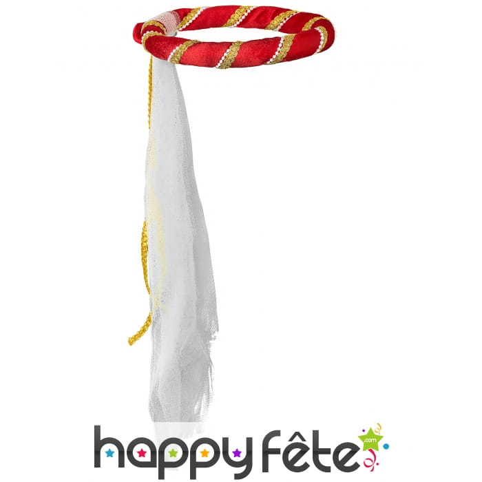 Coiffe ruban rouge médiéval