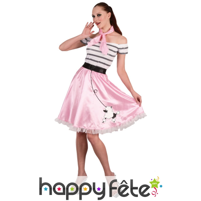 Costume robe rose des années 50