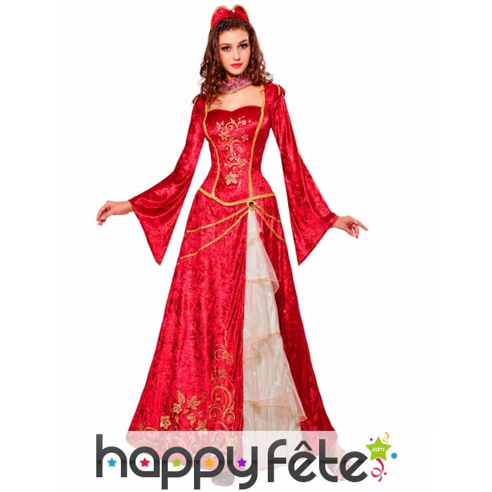 Costume robe rouge style renaissance