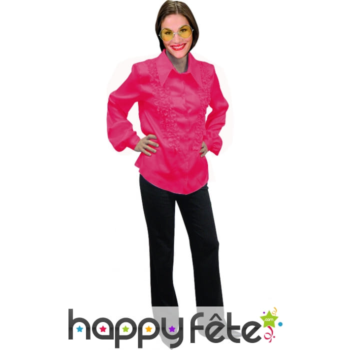 Chemise rouge super ruche femme