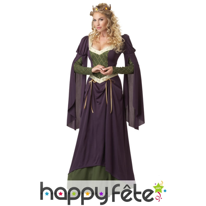 Costume robe violette de princesse médiévale