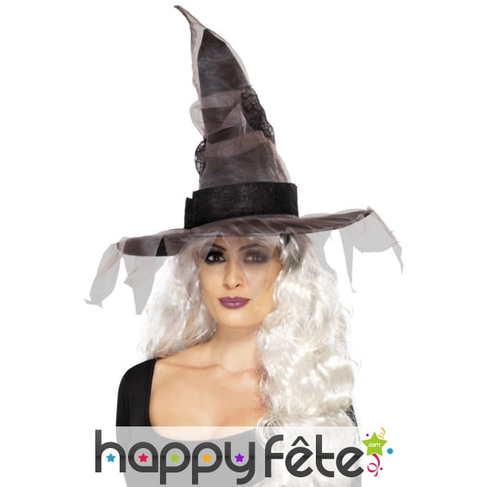 Chapeau sorcière avec ruban noir
