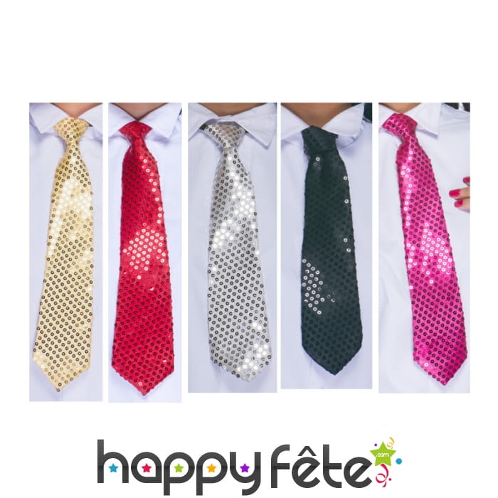 Cravate sequin, attache élastique