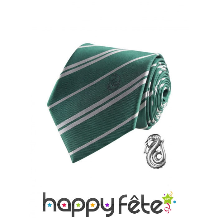 Cravate Serpentard avec pin's, deluxe