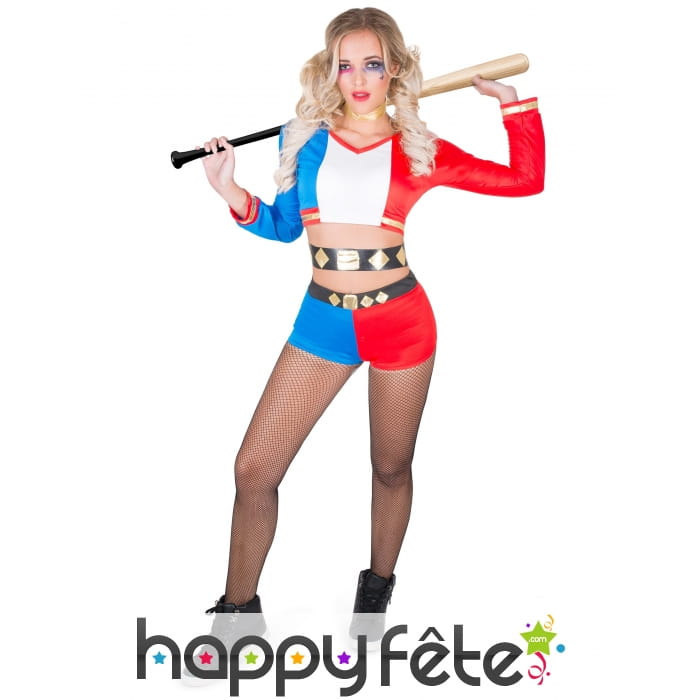 Costume shorty de harley quinn pour femme