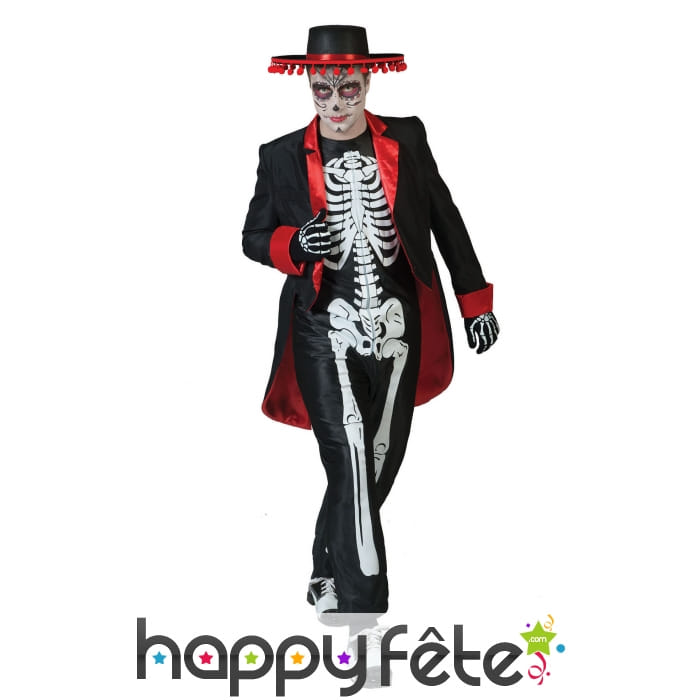 Costume squelette Dia de los muertos pour homme