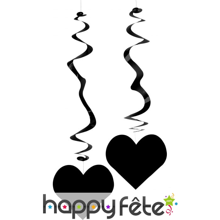 Coeur suspendus en métal noires