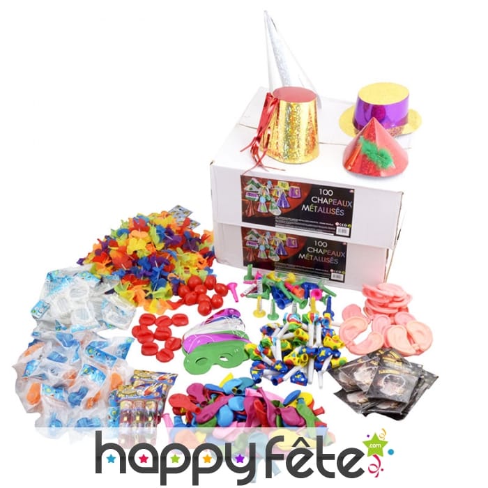 Caisse spéciale fête de cotillons, 50 personnes