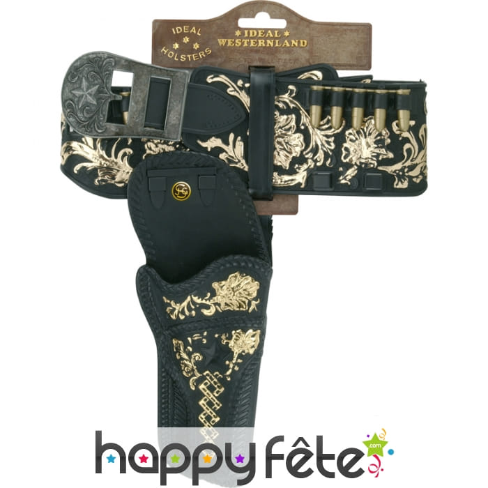 Ceinture simple holster noire avec motifs
