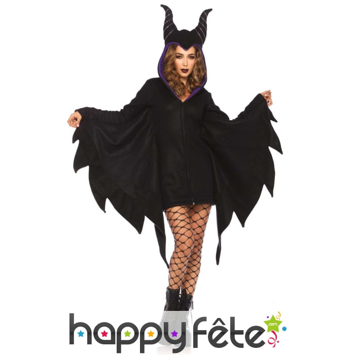 Cape sorcière maléfique à capuche