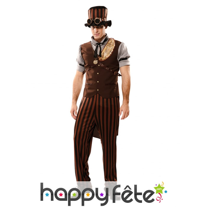 Costume steampunk marron pour homme