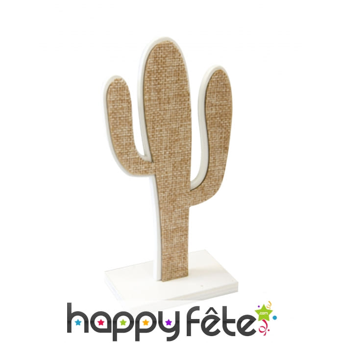 Cactus sur pied en toile marron de 15 cm