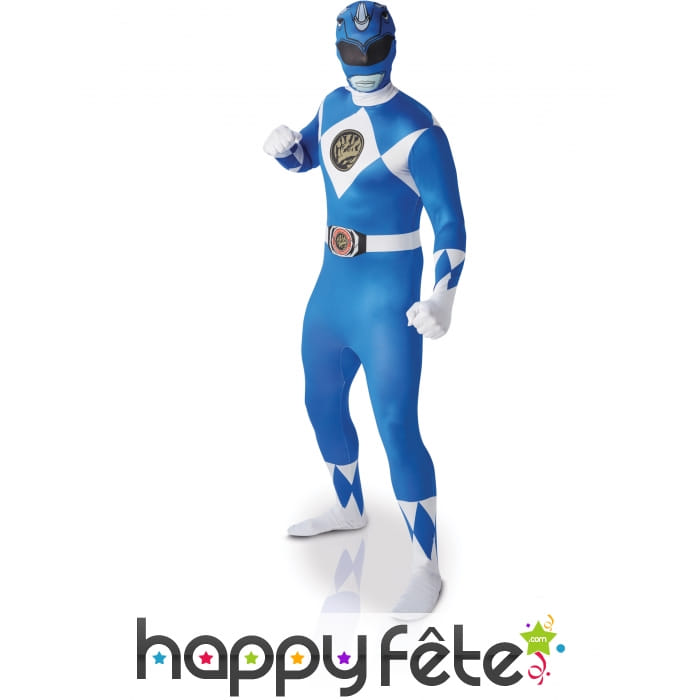 Combinaison seconde peau Power rangers bleu adulte