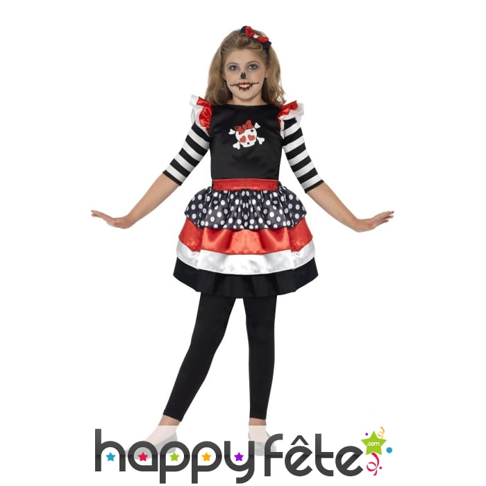 Costume Skull robe bouffante pour fillette