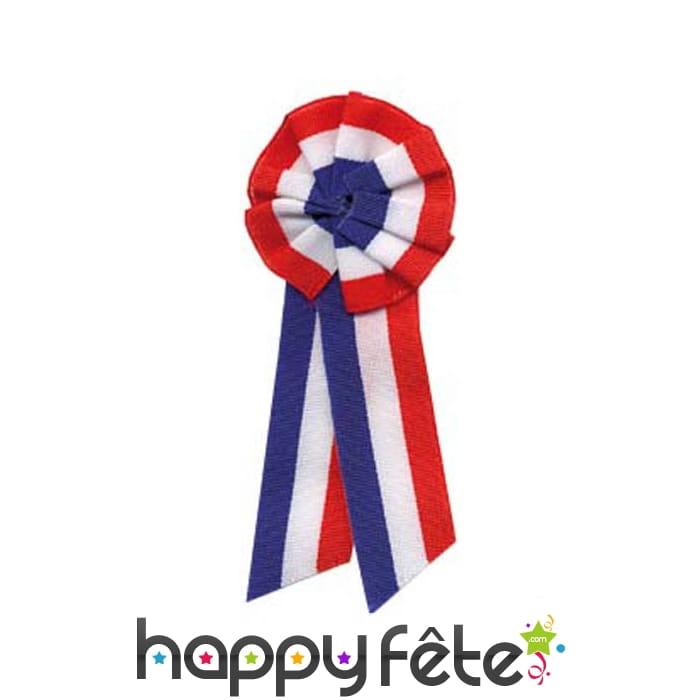 Cocarde tricolore aves pans en tissu et attache