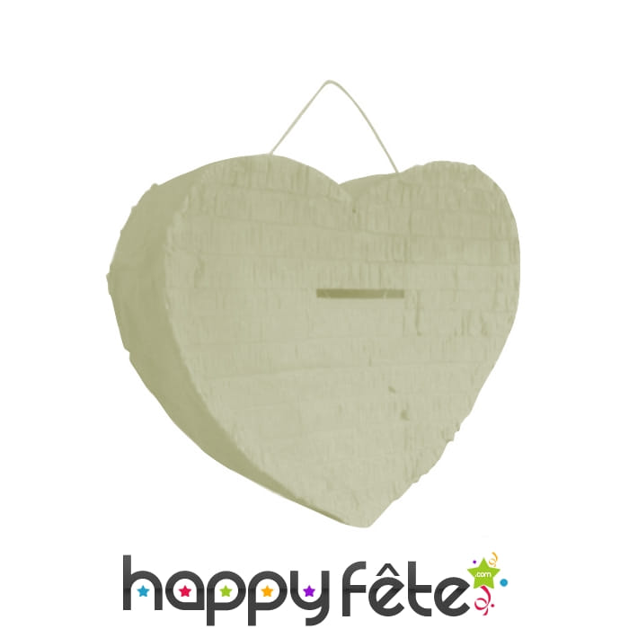 Coeur tirelire blanc ivoire