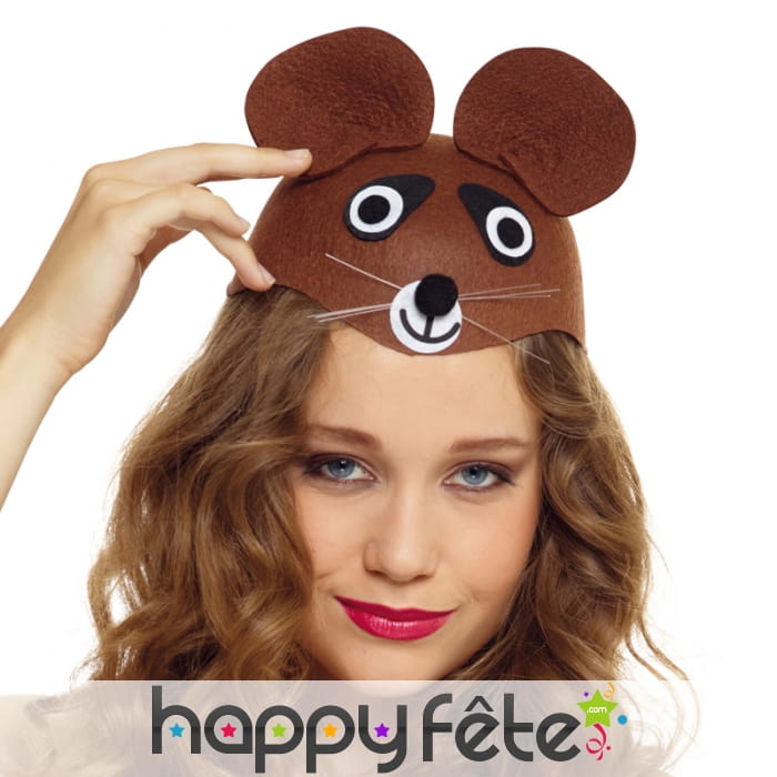 Chapeau tête d'ours brun pour adulte