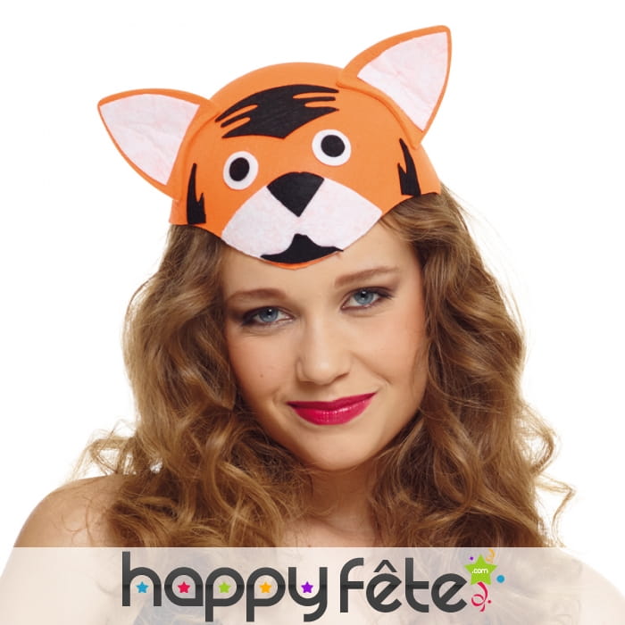 Chapeau tête de tigre pour adulte