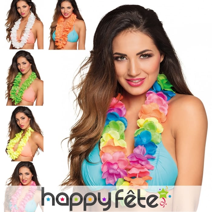 Collier Tahitien de luxe couleur fluo