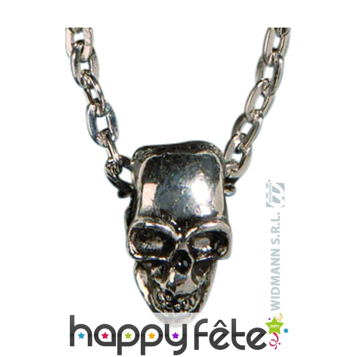 Collier tète de mort en métal