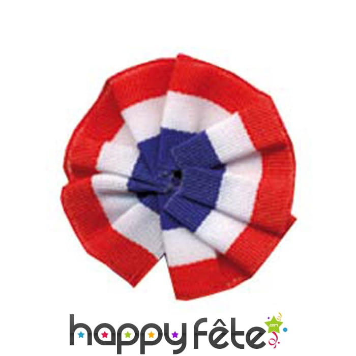 Cocarde tricolore en tissu avec epingle