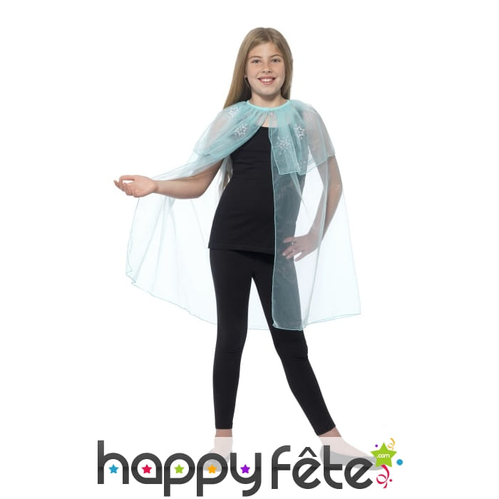 Cape transparente flocons de neige taille enfant