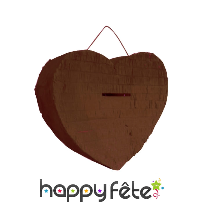 Coeur tirelire marron