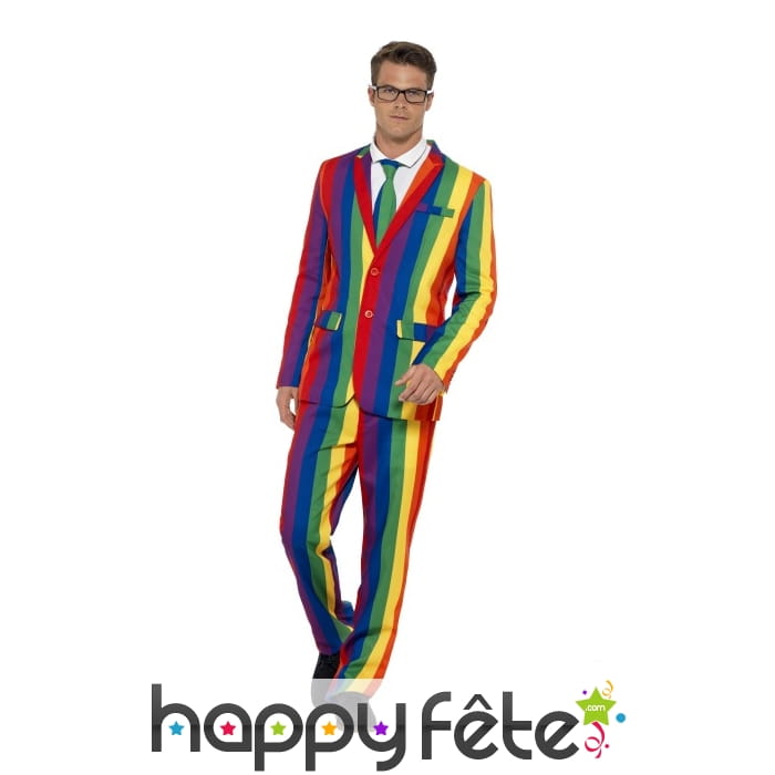 Costume trois pièces arc en ciel