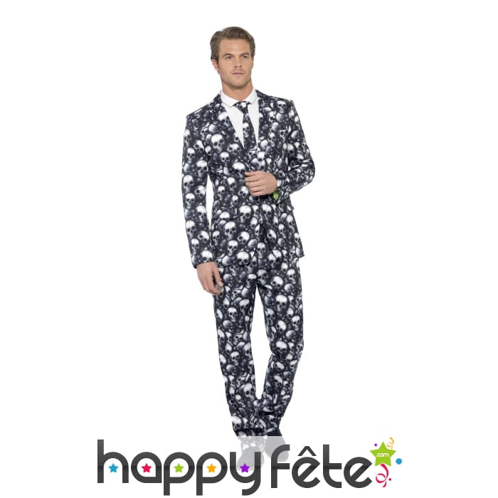 Costume trois pièces imprimé squelette