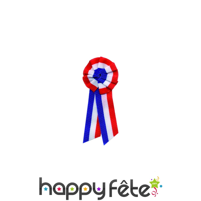 Cocarde tricolore tissu a pans 8cm epingle