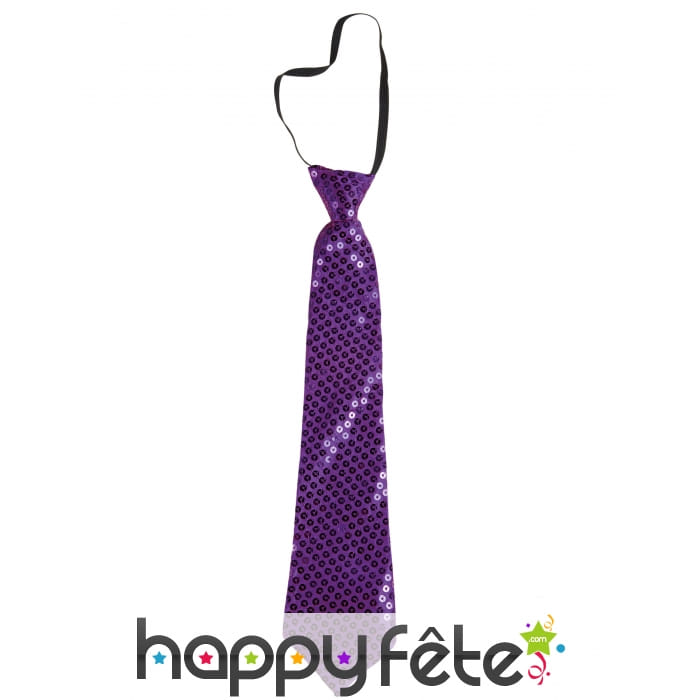 Cravate violette à sequins