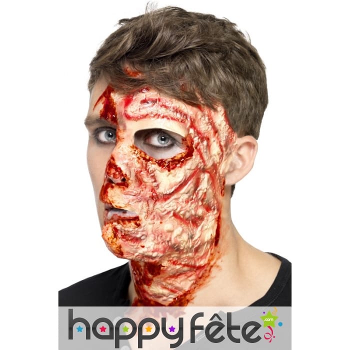 Cicatrice visage brulé en latex
