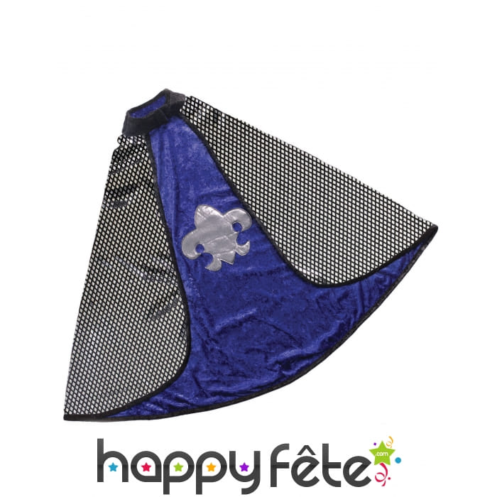 Cape velours de chevalier bleu pour enfant