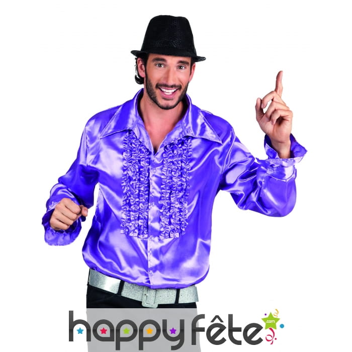 Chemise violette disco pour homme