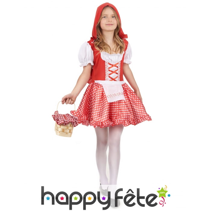 Costume vichy de petit chaperon rouge pour enfant