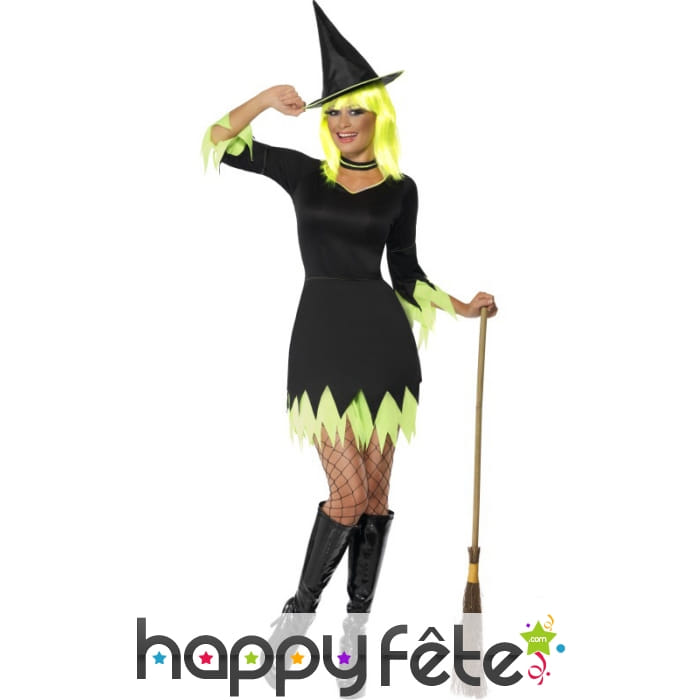 Costume vert et noir de sorcière