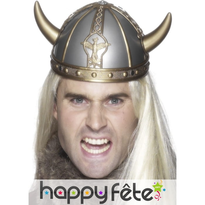 Casque viking or et argent