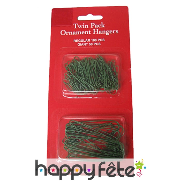 Crochets verts pour boules de Noël