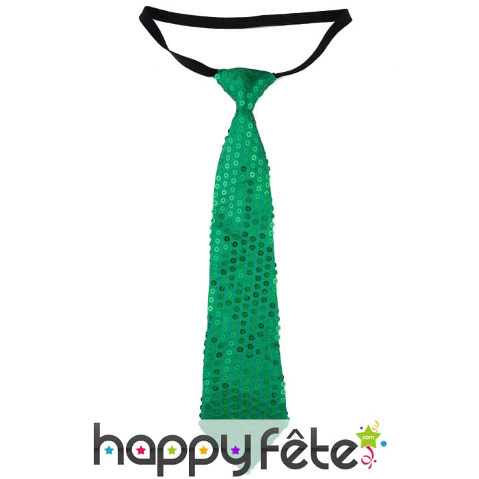 Cravate verte recouverte de sequins
