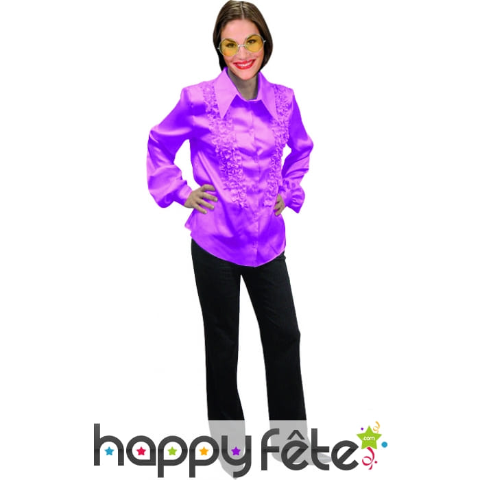 Chemise violette super ruche femme