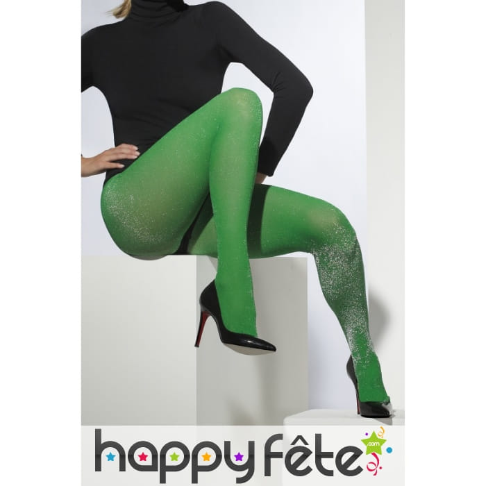Collants vert scintillants