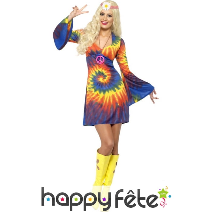 Déguisement années 1960 femme sexy hippie