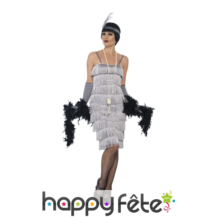 Déguisement années 20, flappers argenté