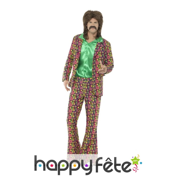 Déguisement années 60 motifs psychédéliques