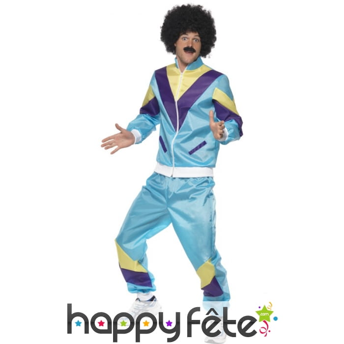 Déguisement année 80's, training bleu