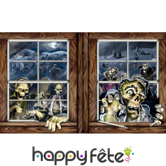 Deco attaque de zombies pour fenêtre 95/155 cm