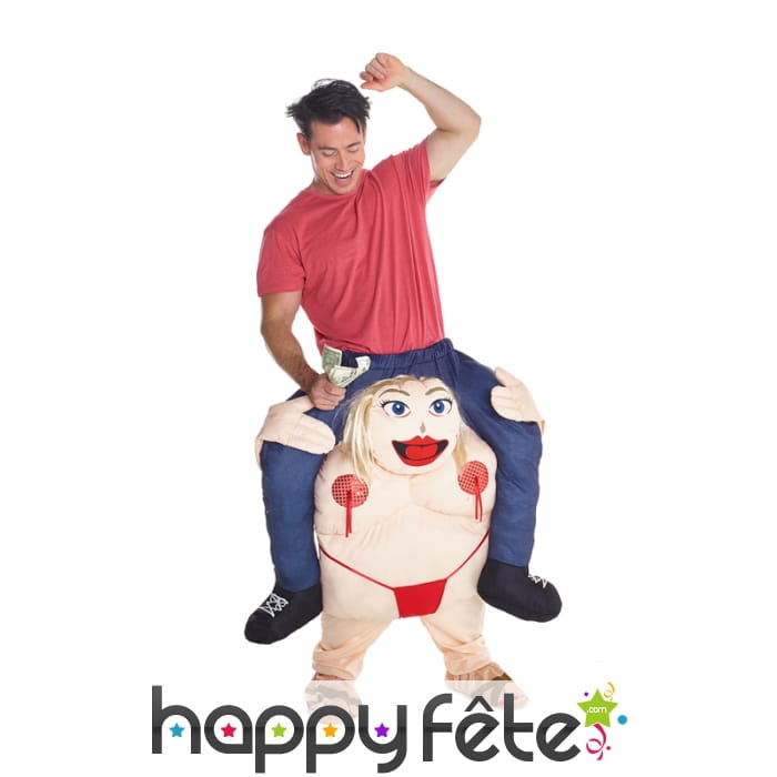 Déguisement à dos de strip-teaseuse rigolote