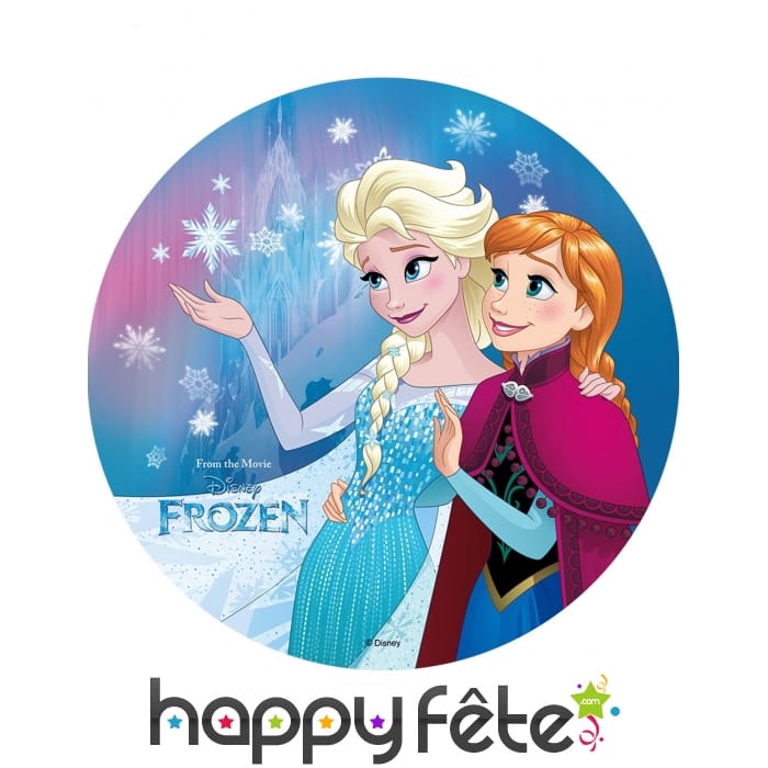 Disque azyme Elsa et Anna de 20cm